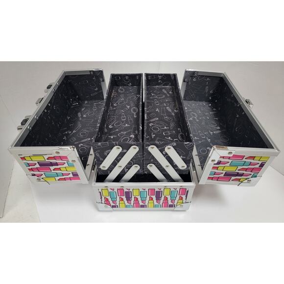 Vanity Makeup Beauty Case Lipstick Print Modella Travel - Picture 5 of 11